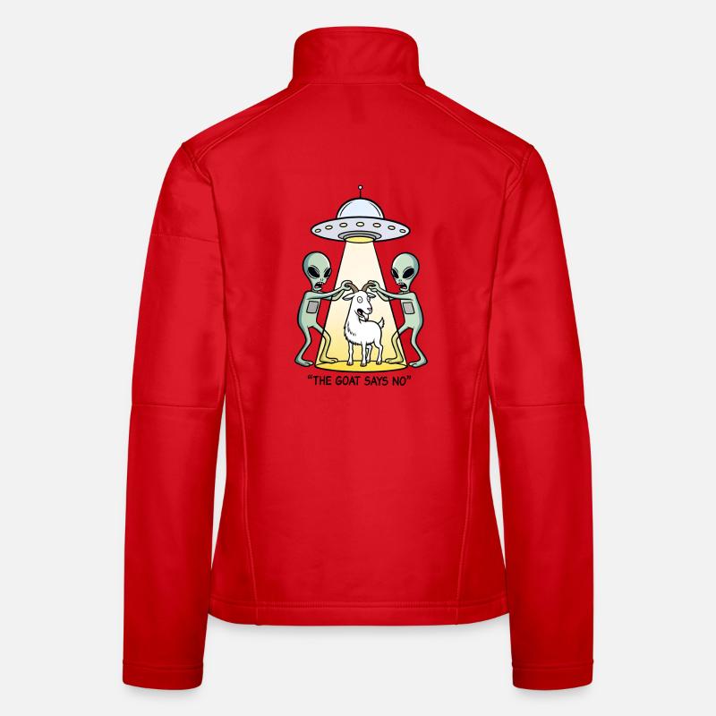 Drôle d’extraterrestre kidnappant la chèvre Veste en tissu softshell Femme
