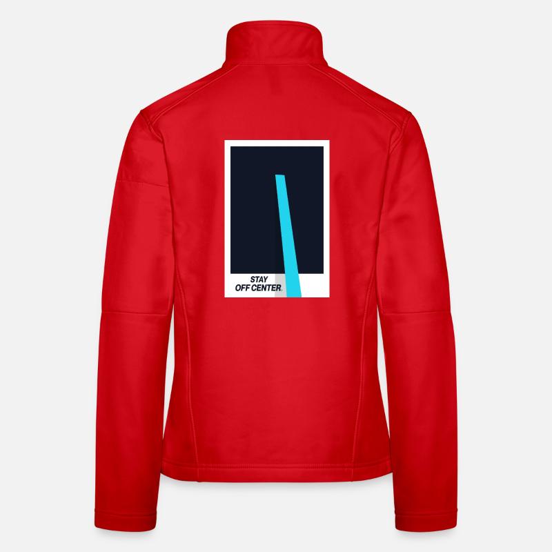 Stay Off Center. Modernes Design Statement Frauen Softshelljacke