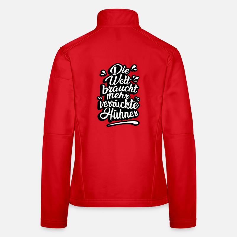 Fans de poulet - Coq - Coq - Poulet fleur - Bio Veste en tissu softshell Femme