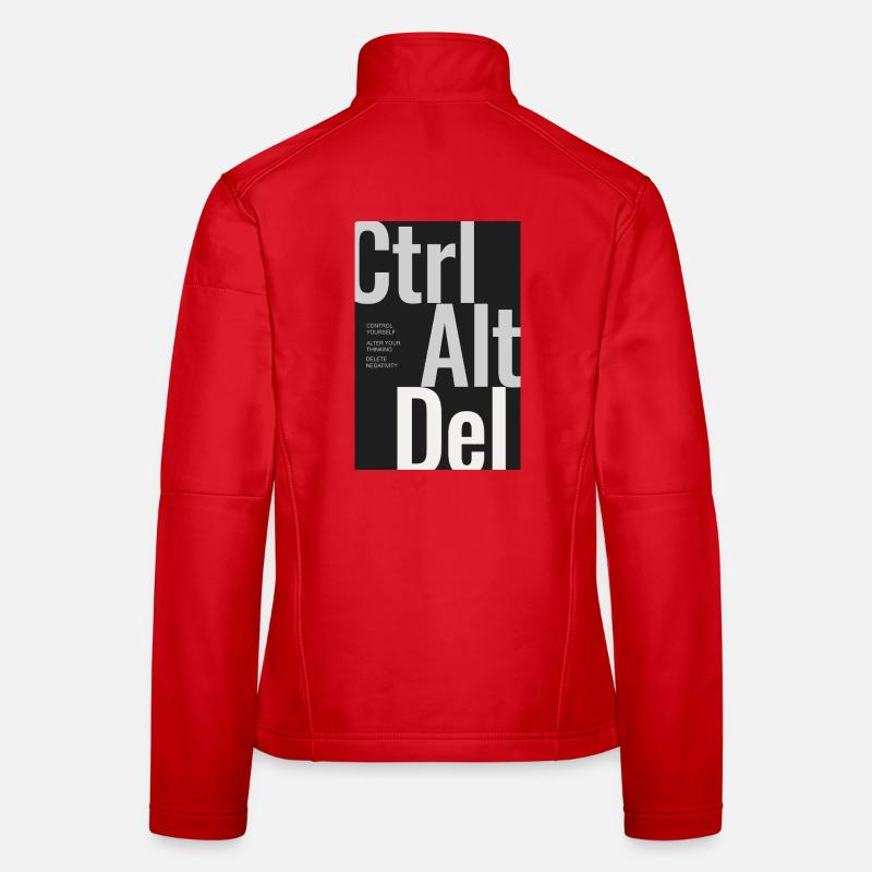 CTRL ALT DEL – Affiche typographique Minimal Design Veste en tissu softshell Femme