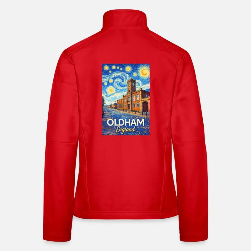 Paysage urbain étoilé d’Oldham, Angleterre Veste en tissu softshell Femme