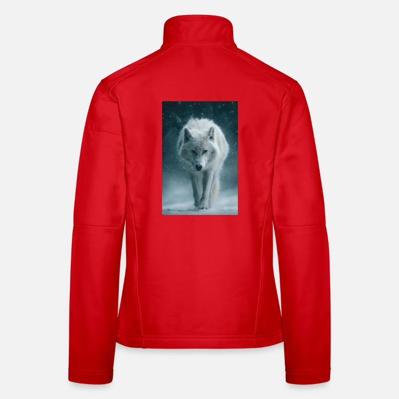 Arctic Wolf in Snowfall Women's Softshell Jacket