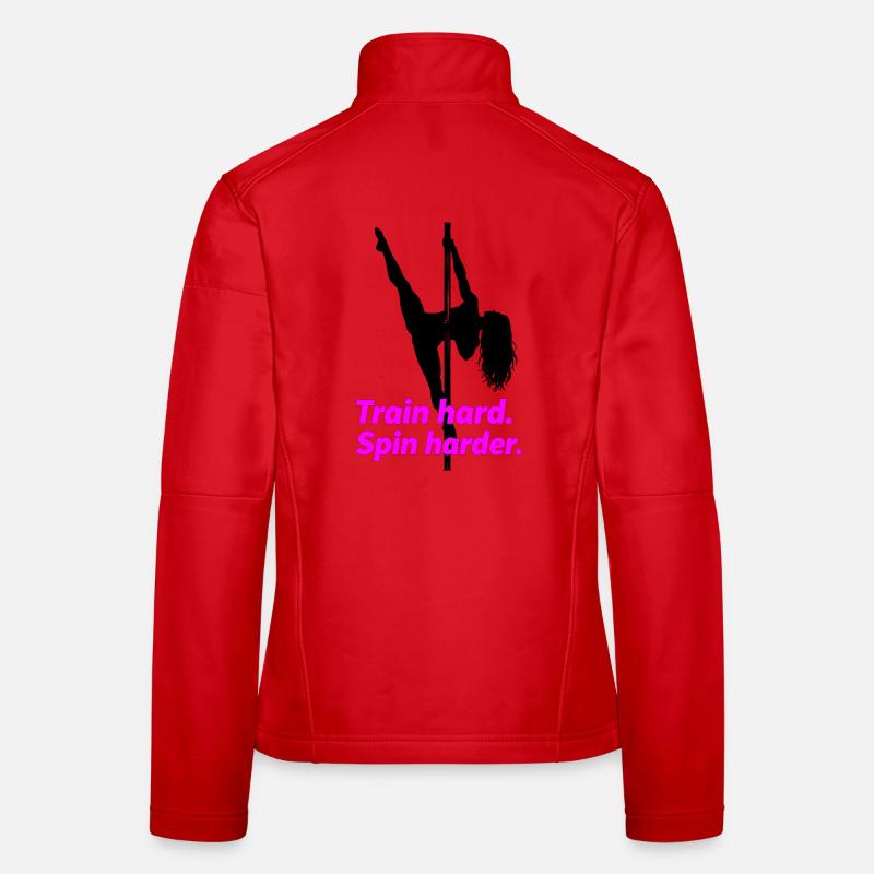 Pole Dance Silhouette – Train Hard Spin Harder Women's Softshell Jacket