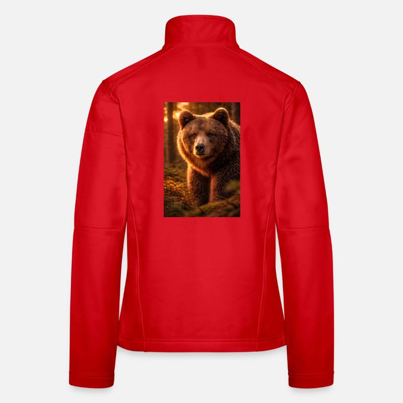 Ours couchant dans la forêt Veste en tissu softshell Femme