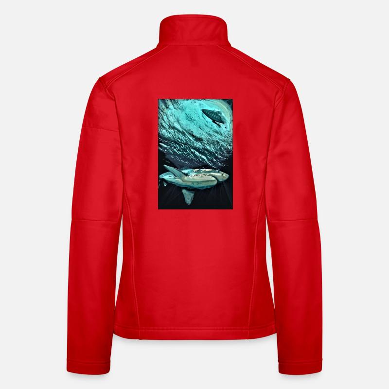 Turquoise Underwater Shark Dynamics Women's Softshell Jacket