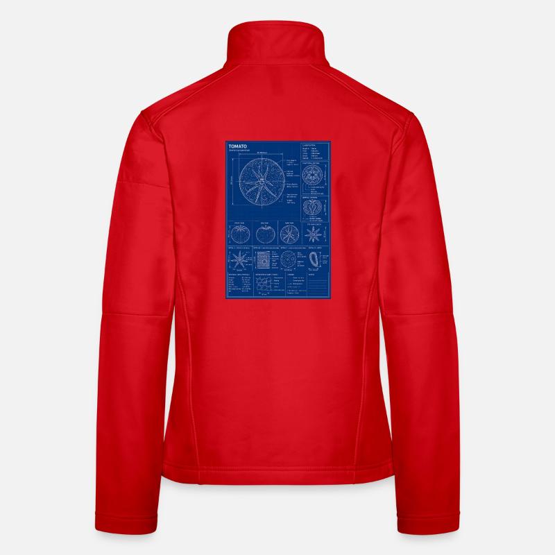 Tomato Blueprint Diagram Women's Softshell Jacket