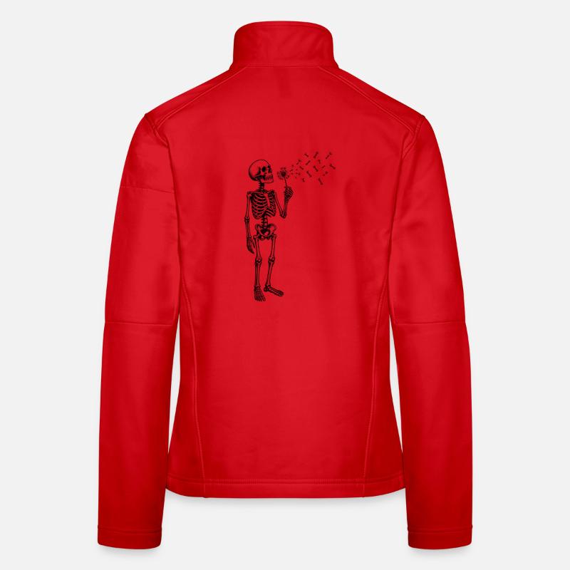 Skeleton blows dandelion motif Women's Softshell Jacket
