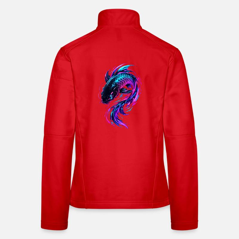 Neon Koi Flow Frauen Softshelljacke