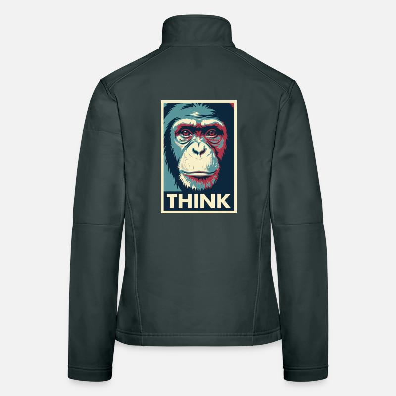Affiche pop art Monkey Thinking Veste en tissu softshell Femme