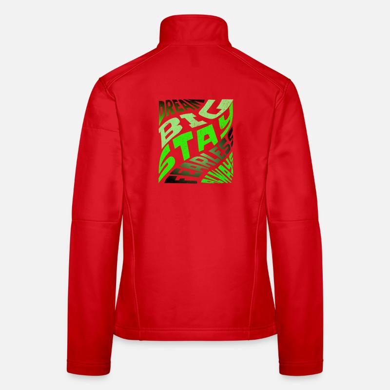 Typographie néon de DREAM BIG Veste en tissu softshell Femme