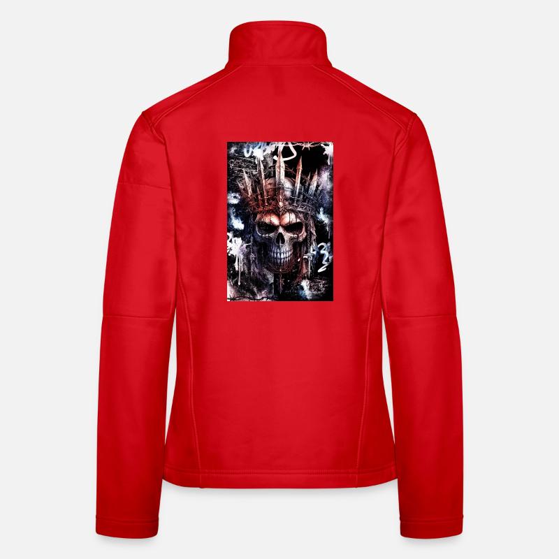 Dark Gothic Urban Skull / Skull - Women's Softshell Jacket - red