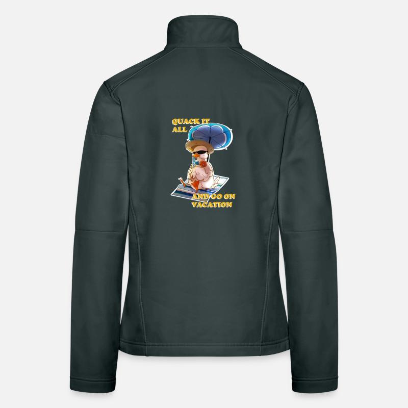 Silly chilled duck on summer vacation (white) Women's Softshell Jacket