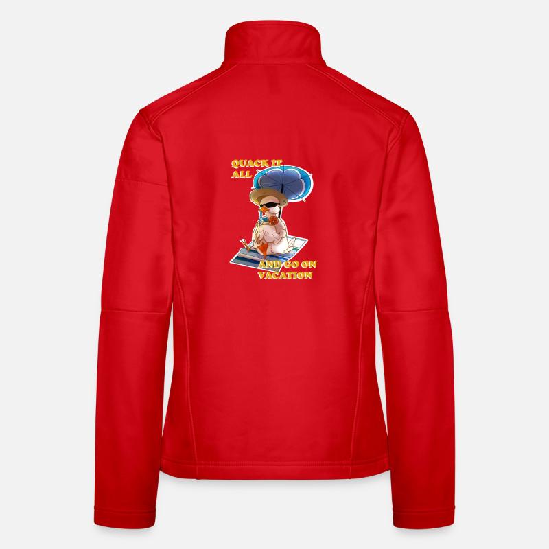 Silly chilled duck on summer vacation (white) Women's Softshell Jacket