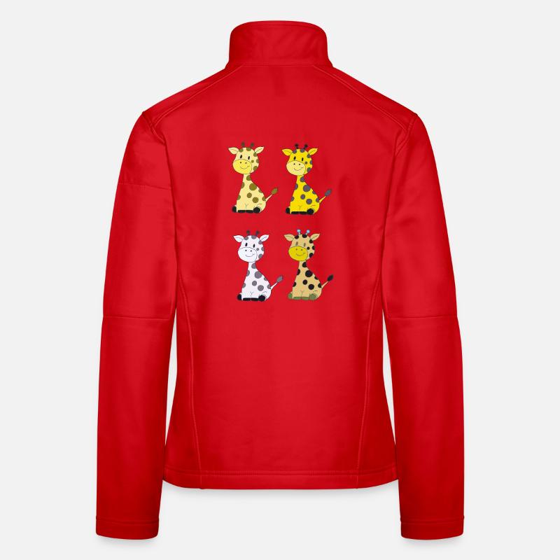 Giraffe Quartet Colorful Women's Softshell Jacket