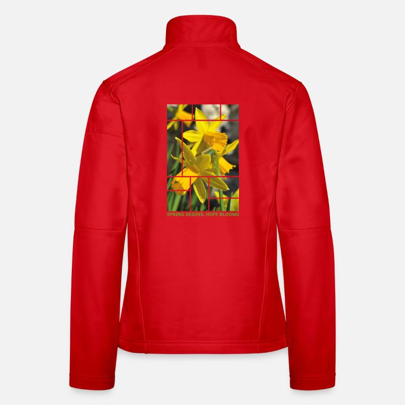 Spring Begins, Hope Blooms – Daffodil Spring Desig Women's Softshell Jacket