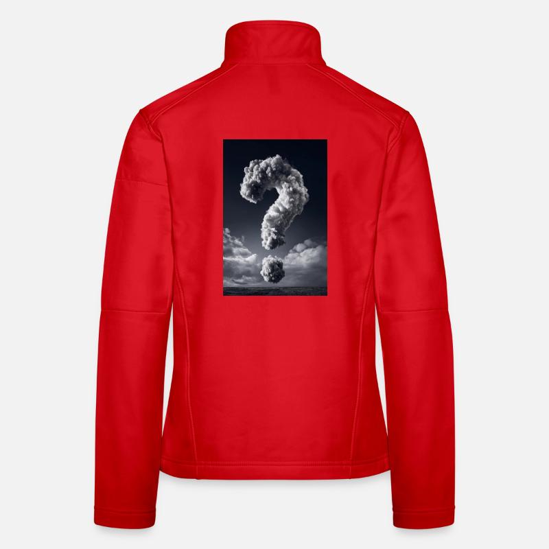 Cloud Question Mark Monochrome Women's Softshell Jacket