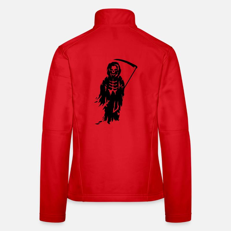 Ein Sensenmann -Der Tod mit einer Sense Frauen Softshelljacke