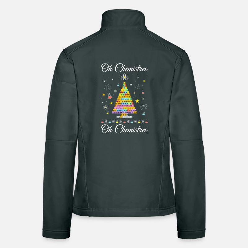 Chemistree current periodic table Christmas tree Women's Softshell Jacket