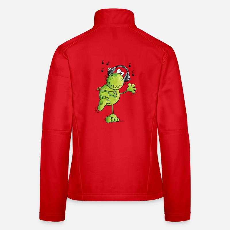 Frosch mit Kopfhörer Frauen Softshelljacke