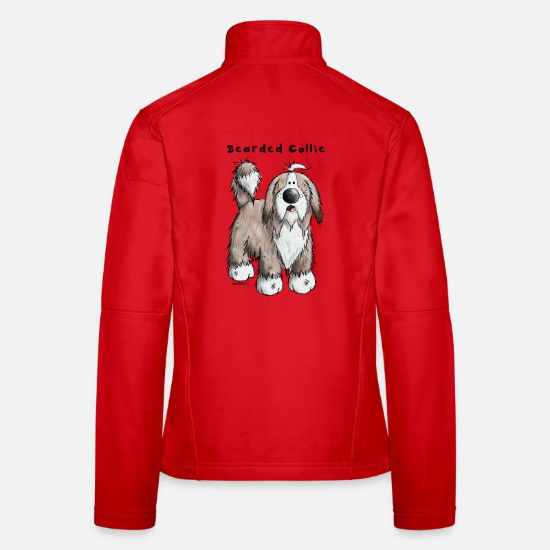 Hier ist der Bearded Collie - Frauen Softshelljacke - Rot