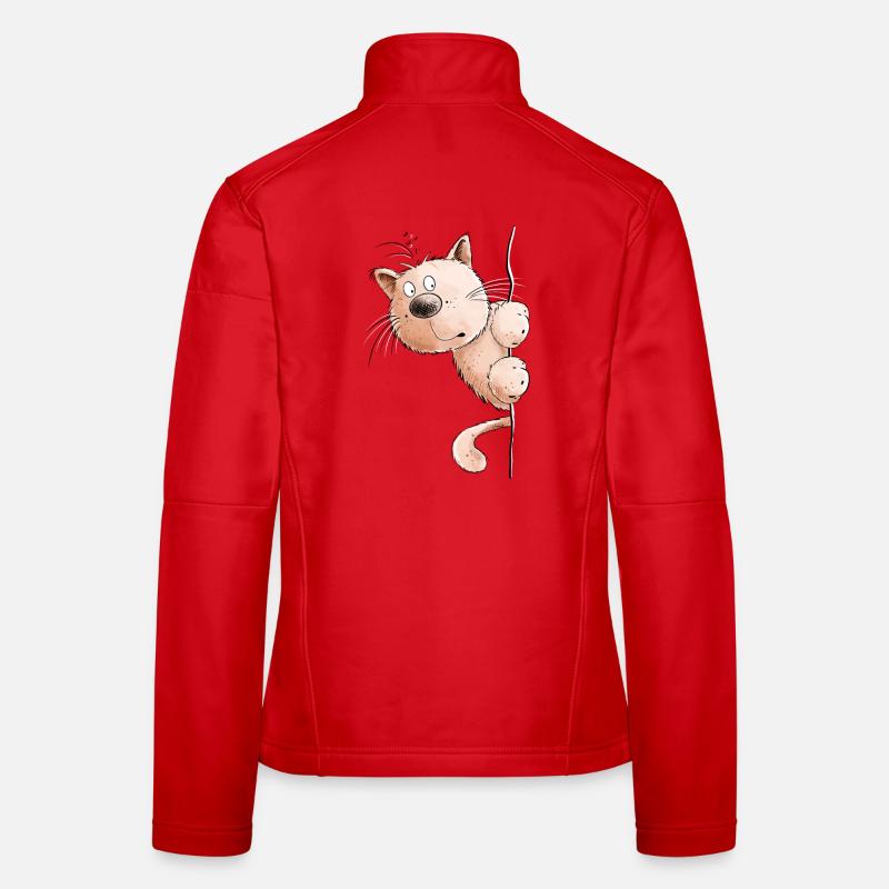 Rote Katze I Katzenfreunde Geschenk - Frauen Softshelljacke - Rot