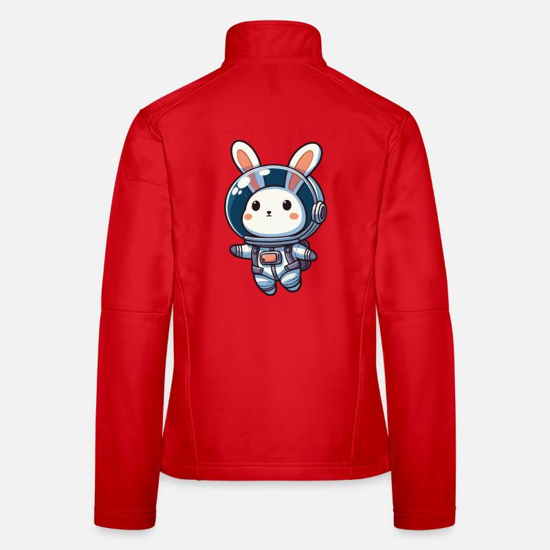 Cute bunny, astronaut, rabbit in space Women's Softshell Jacket