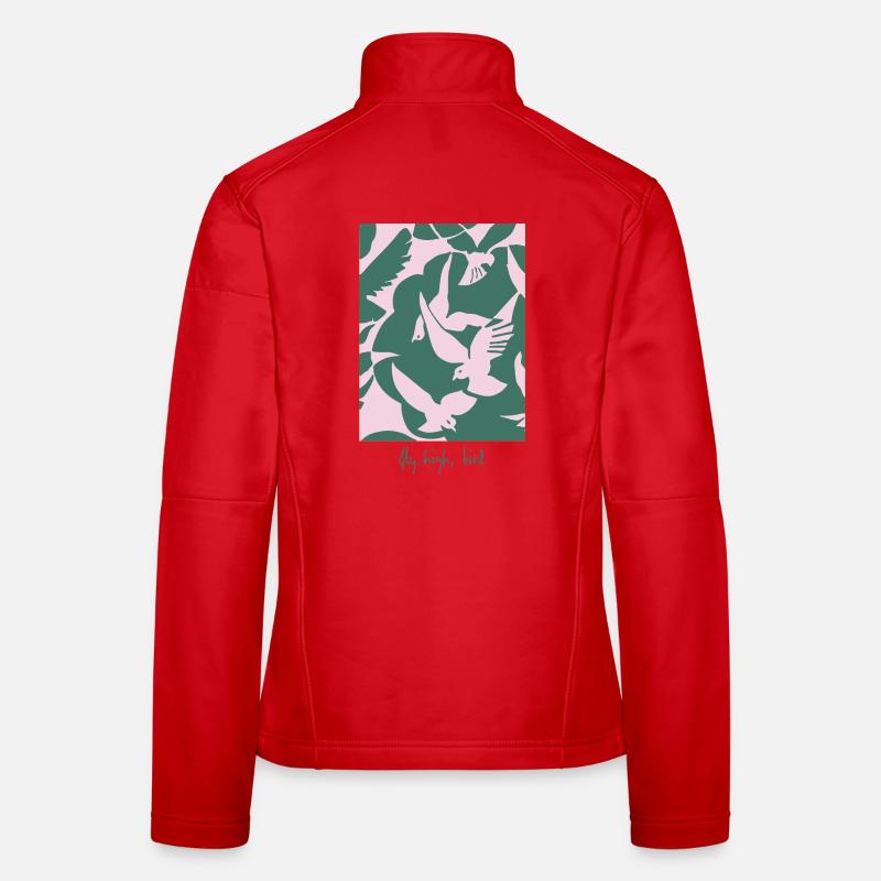 Fly High, Bird – Elegantes Vogel-Design - Frauen Softshelljacke - Rot