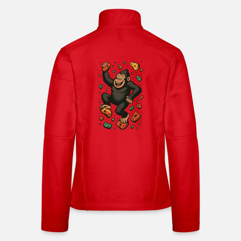 Bloc Gorille Singe Escalade Cadeau Rétro Veste en tissu softshell Femme