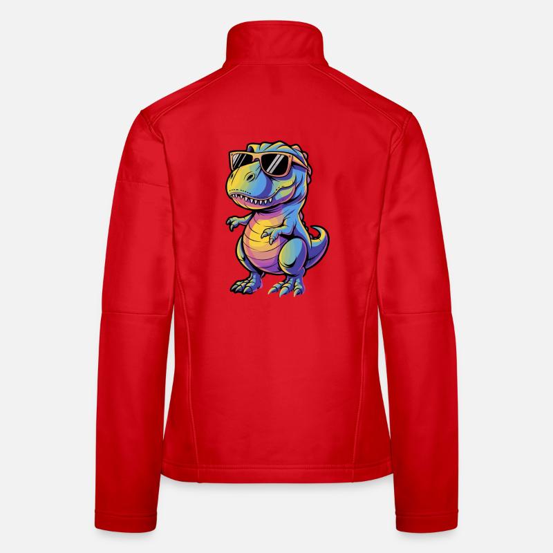 Cool dinosaur with sunglasses Women's Softshell Jacket