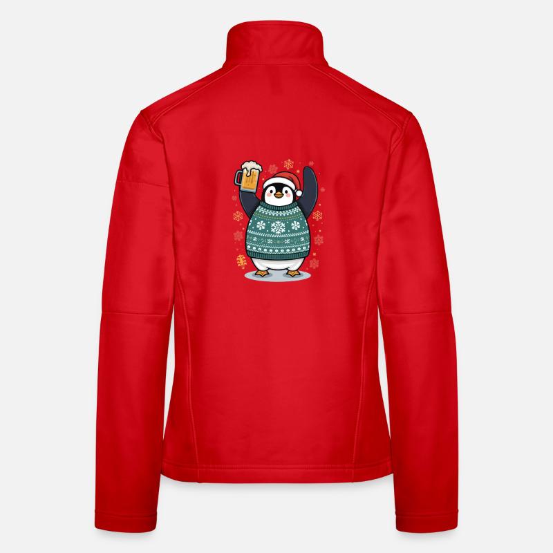 Pingouin festif en pullover Veste en tissu softshell Femme