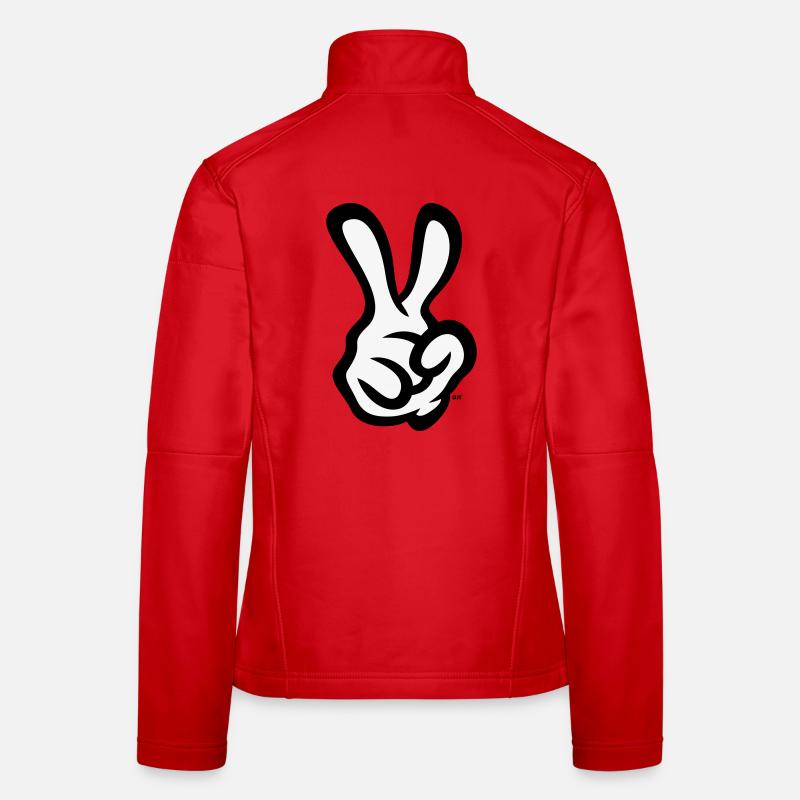 Victory Hand Sign (Right Hand / POS / 2C) Women's Softshell Jacket