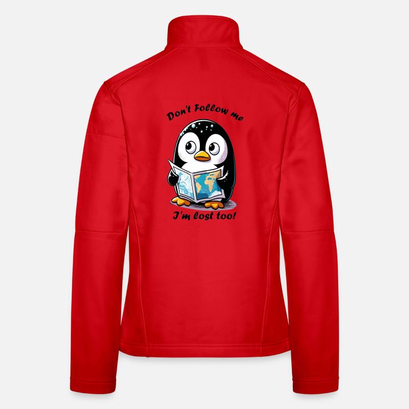 Lost Penguin with Map Women's Softshell Jacket