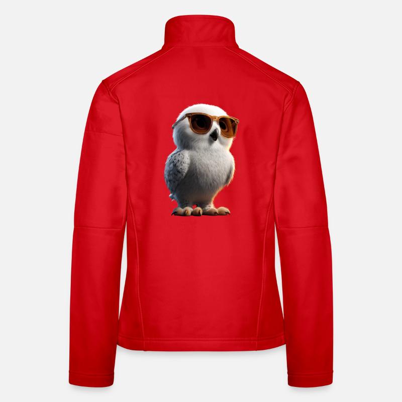 Schneeeule Weiße Eule Kauz Uhu Owl Schnee Eulen Frauen Softshelljacke