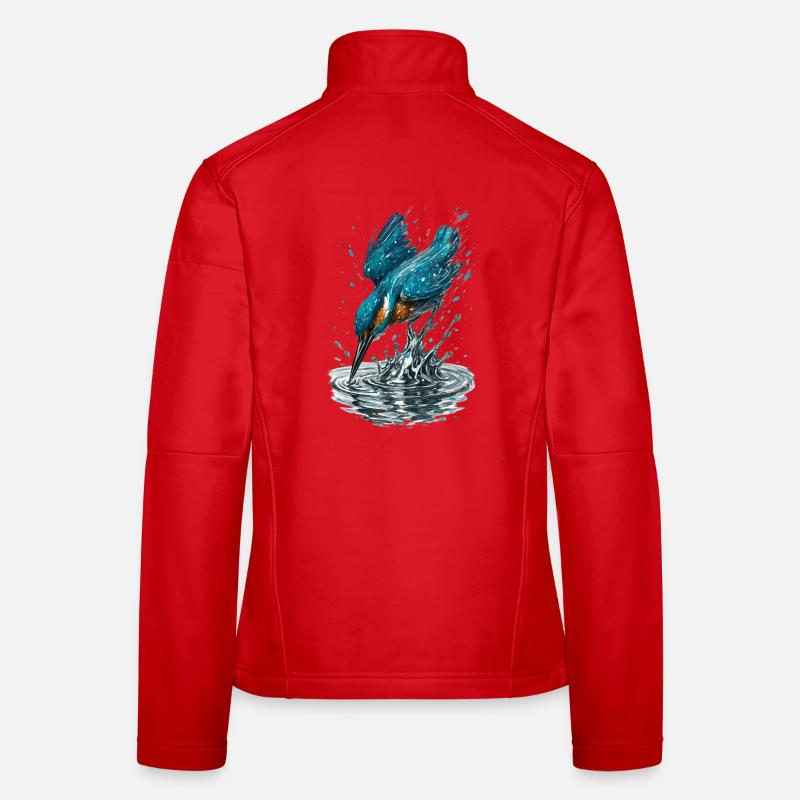Kingfisher in action Women's Softshell Jacket