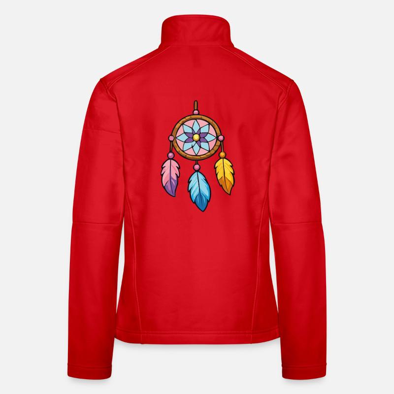 Bunter Traumfänger mit Blütenstern Frauen Softshelljacke