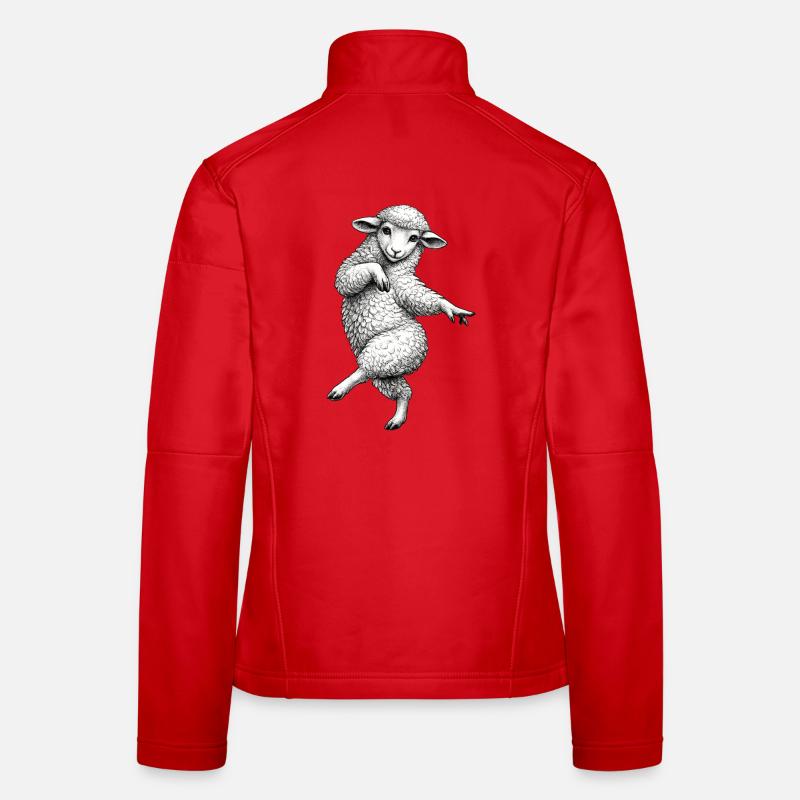 Dancing Lamb Sketch Women's Softshell Jacket