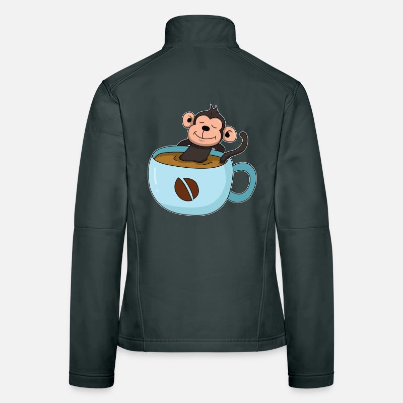 Kaffee-Äffchen Frauen Softshelljacke