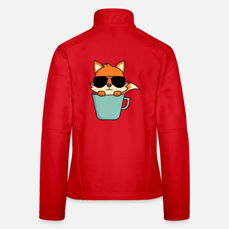 Cooler Fuchs in Kaffeetasse Frauen Softshelljacke