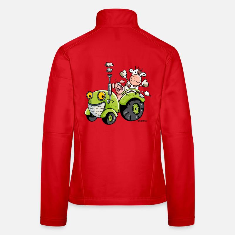 Tiere auf Traktor Frauen Softshelljacke