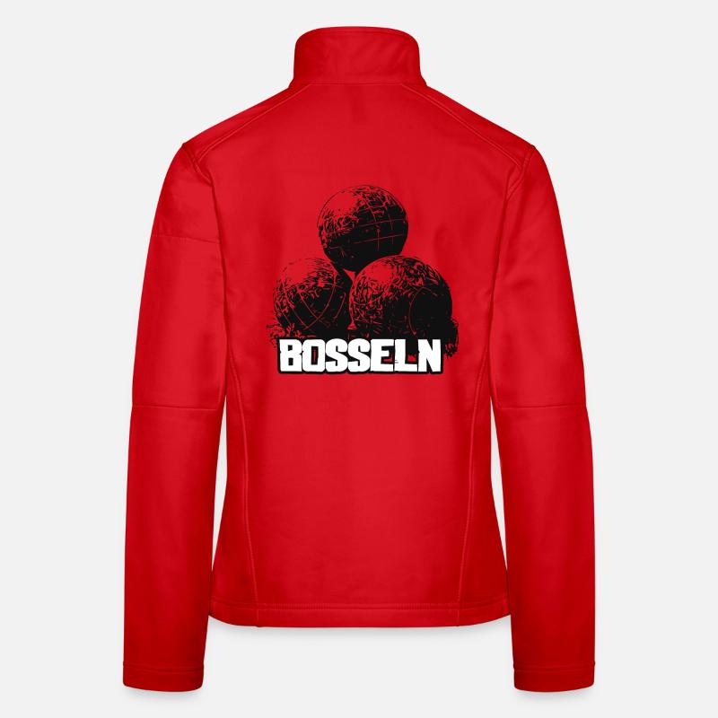 Bosseln | 3 Bossel Kugeln | Boßeln - Frauen Softshelljacke - Rot