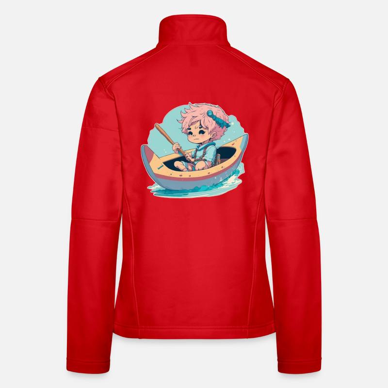 Junge im Kanu Frauen Softshelljacke