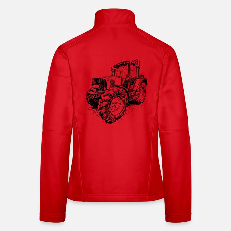 Grüner JD Traktor Frauen Softshelljacke