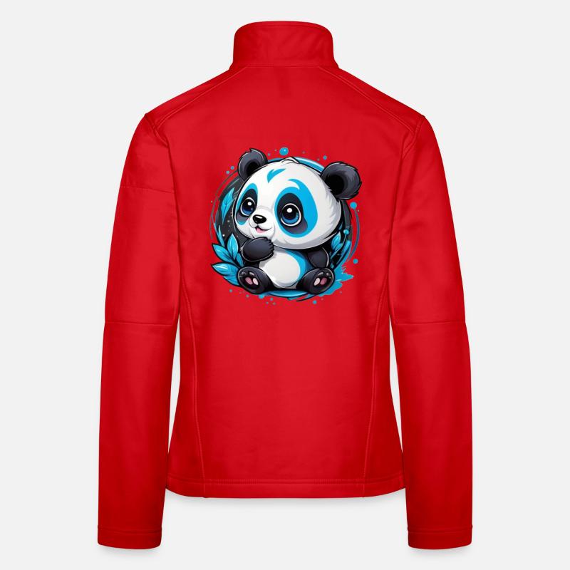 Panda Bear Small and Cute Women's Softshell Jacket
