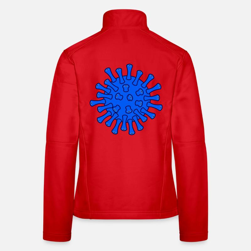 Blue Covid Molecule Illustration Women's Softshell Jacket