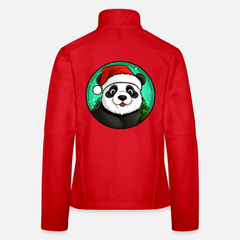 Panda Weihnachtsmann Frauen Softshelljacke