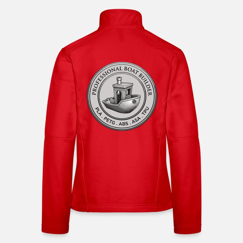 Constructeur professionnel de bateaux – Emblème d’impression 3D - Veste en tissu softshell Femme - rouge