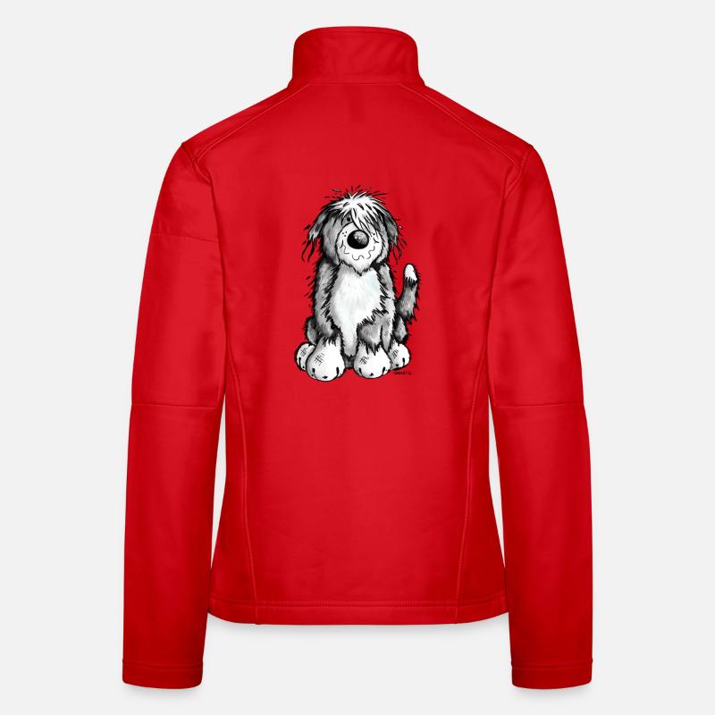 Mignon Bearded Collie Veste en tissu softshell Femme