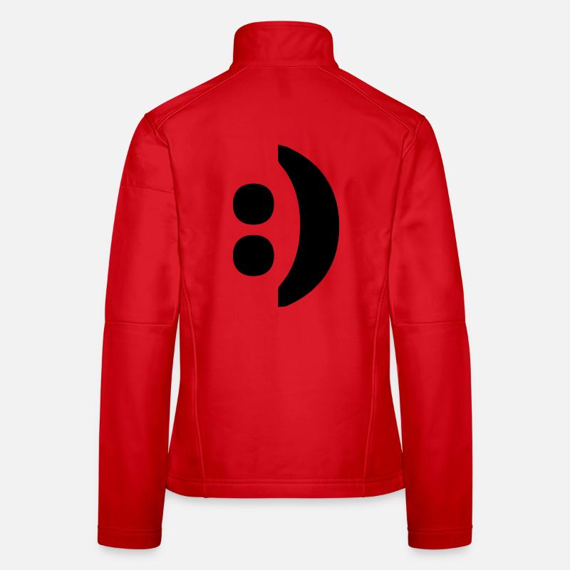 Guillemets du côlon smiley Veste en tissu softshell Femme