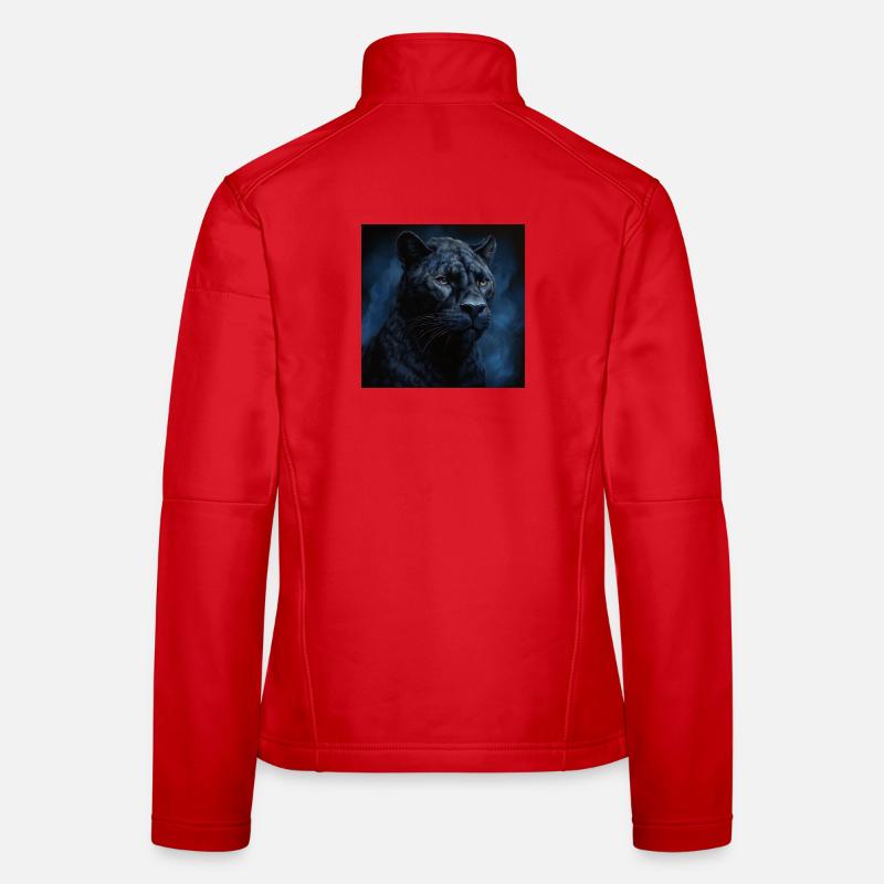 Mitternachtspanther im blauen Nebel - Frauen Softshelljacke - Rot
