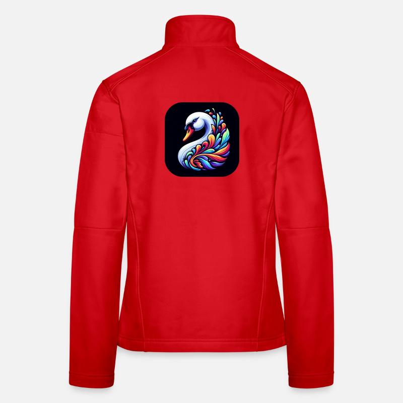 Schwan Tier Vogel Bunt Comic Frauen Softshelljacke